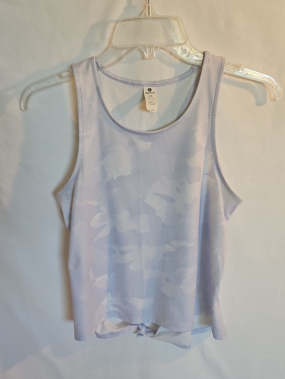 90 Degree By Reflex Light Lavender Camo Tie-Back Tank